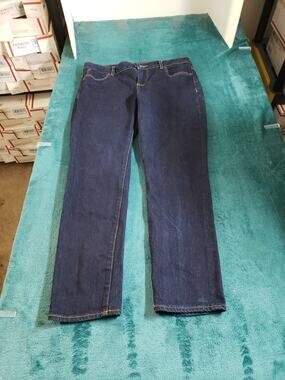 Talbots Jeans Size 8 Petite Womens Blue Stretch Ladies Pants Mid Rise Slim Ankle